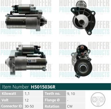 Hoffer H5015036R - Starter autospares.lv