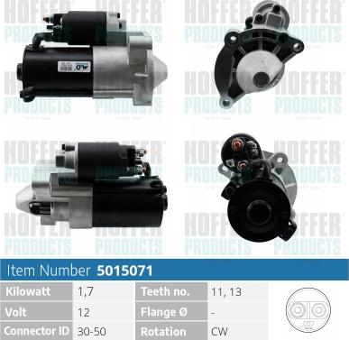 Hoffer H5015071 - Starter autospares.lv