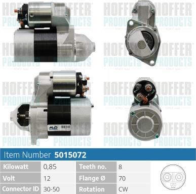 Hoffer H5015072 - Starter autospares.lv