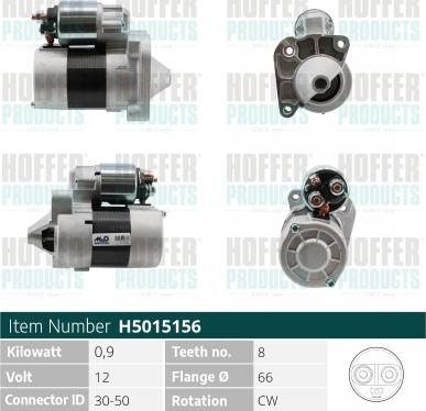 Hoffer H5015156 - Starter autospares.lv