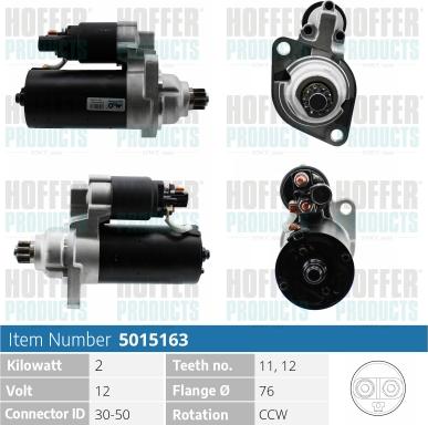 Hoffer H5015163 - Starter autospares.lv