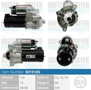 Hoffer H5015105 - Starter autospares.lv