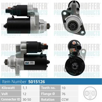 Hoffer H5015126 - Starter autospares.lv