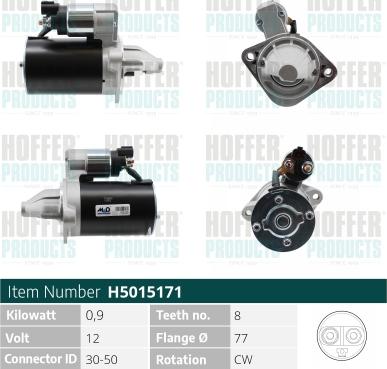 Hoffer H5015171 - Starter autospares.lv