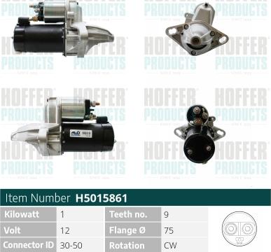 Hoffer H5015861 - Starter autospares.lv