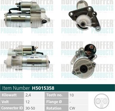 Hoffer H5015358 - Starter autospares.lv