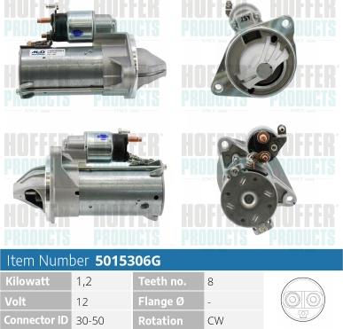 Hoffer H5015841 - Starter autospares.lv