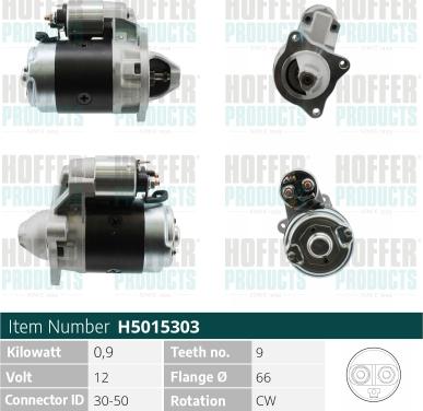 Hoffer H5015303 - Starter autospares.lv