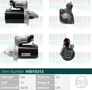 Hoffer H5015313 - Starter autospares.lv