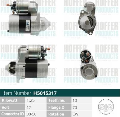 Hoffer H5015317 - Starter autospares.lv