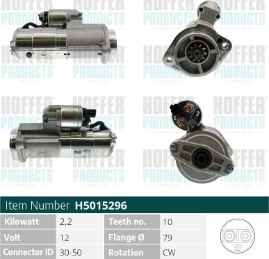 Hoffer H5015296 - Starter autospares.lv