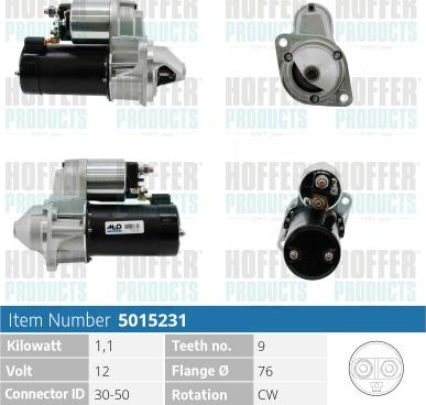 Hoffer H5015231 - Starter autospares.lv