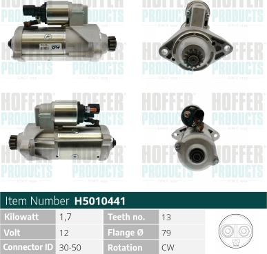 Hoffer H5010441 - Starter autospares.lv