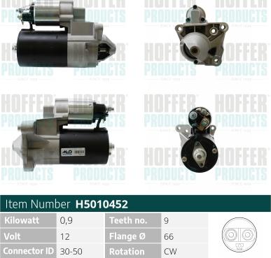 Hoffer H5010452 - Starter autospares.lv