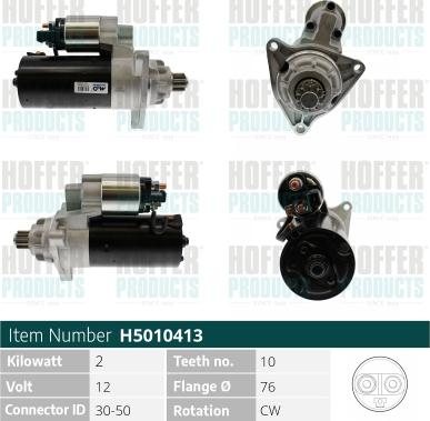 Hoffer H5010413 - Starter autospares.lv