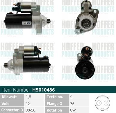 Hoffer H5010486 - Starter autospares.lv