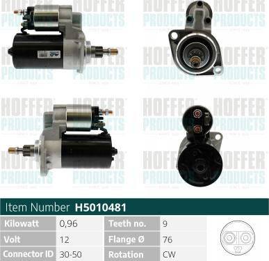 Hoffer H5010481 - Starter autospares.lv