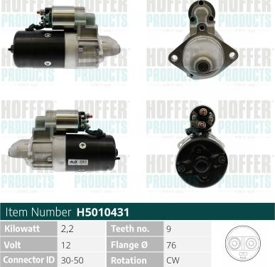 Hoffer H5010431 - Starter autospares.lv