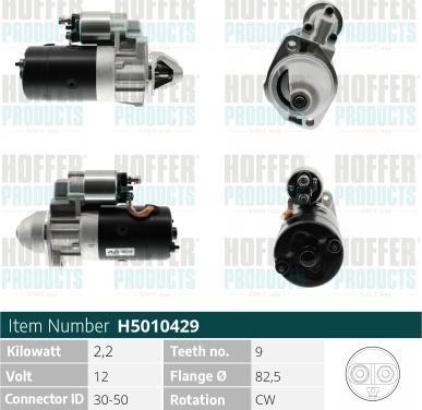 Hoffer H5010429 - Starter autospares.lv