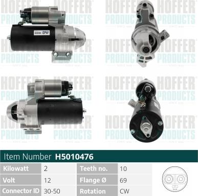 Hoffer H5010476 - Starter autospares.lv