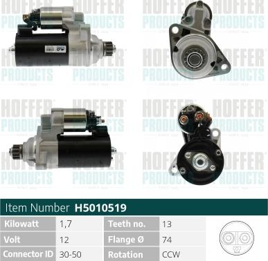 Hoffer H5010519 - Starter autospares.lv