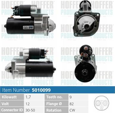 Hoffer H5010099 - Starter autospares.lv