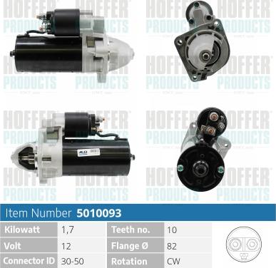 Hoffer H5010093 - Starter autospares.lv