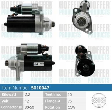 Hoffer H5010047 - Starter autospares.lv