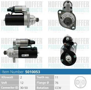 Hoffer H5010053 - Starter autospares.lv