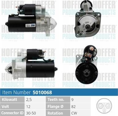 Hoffer H5010068 - Starter autospares.lv