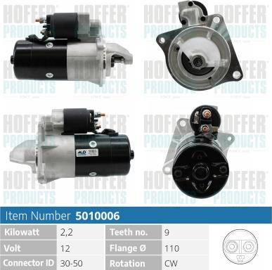 Hoffer H5010006 - Starter autospares.lv