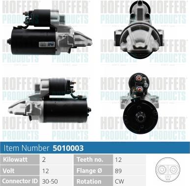 Hoffer H5010003 - Starter autospares.lv