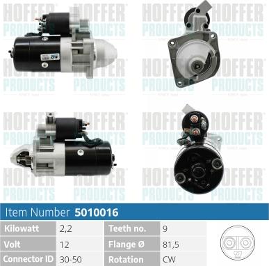 Hoffer H5010016 - Starter autospares.lv