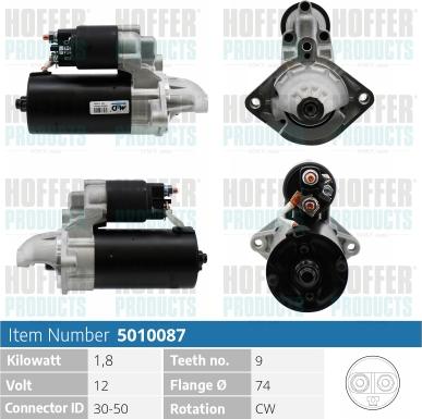 Hoffer H5010087 - Starter autospares.lv