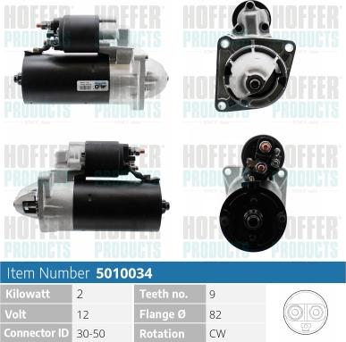 Hoffer H5010034 - Starter autospares.lv