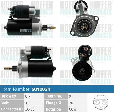 Hoffer H5010024 - Starter autospares.lv