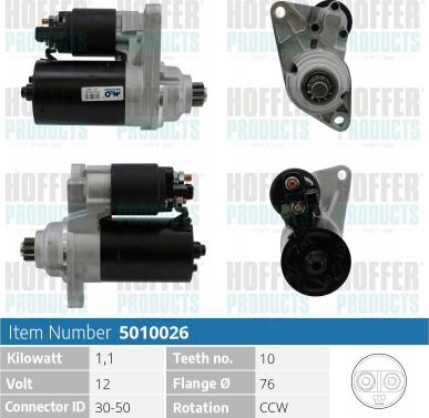 Hoffer H5010026 - Starter autospares.lv