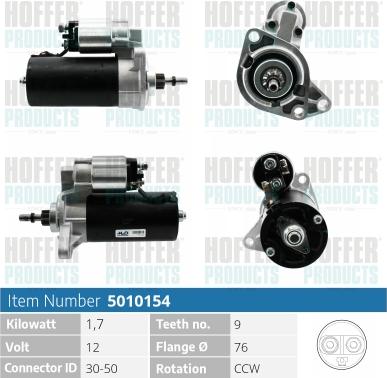 Hoffer H5010154 - Starter autospares.lv