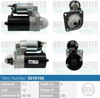 Hoffer H5010106 - Starter autospares.lv