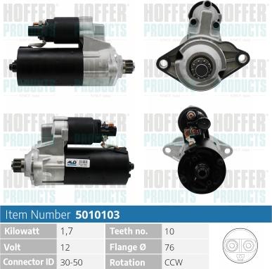 Hoffer H5010103 - Starter autospares.lv