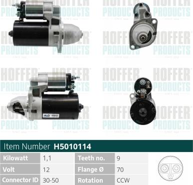 Hoffer H5010114 - Starter autospares.lv