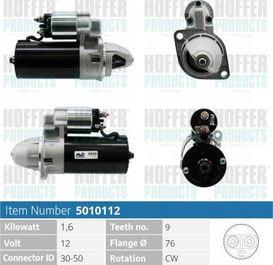 Hoffer H5010112 - Starter autospares.lv