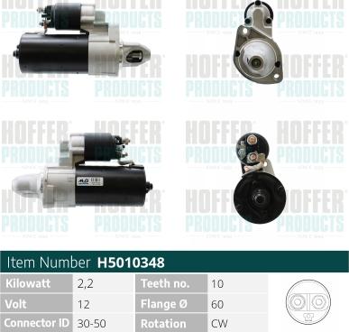 Hoffer H5010348 - Starter autospares.lv