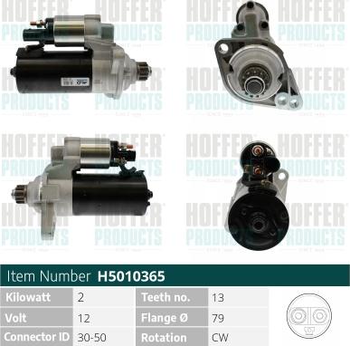 Hoffer H5010365 - Starter autospares.lv