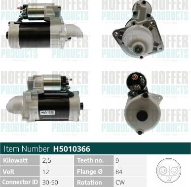 Hoffer H5010366 - Starter autospares.lv