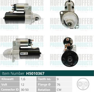 Hoffer H5010367 - Starter autospares.lv