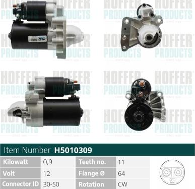 Hoffer H5010309 - Starter autospares.lv