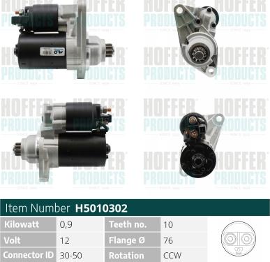 Hoffer H5010302 - Starter autospares.lv