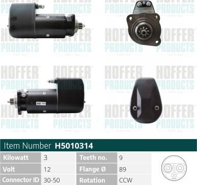 Hoffer H5010314 - Starter autospares.lv