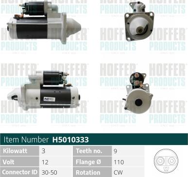 Hoffer H5010333 - Starter autospares.lv